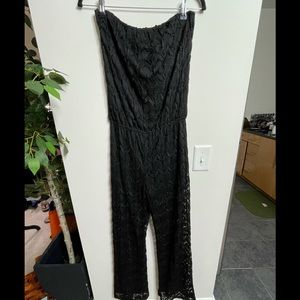 Surf Gypsy Sleeveless Black Lace Jumpsuit
